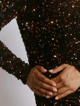 Immaculate Vegan - Albaray Velvet & Sequin Square Neck Dress