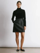 Immaculate Vegan - Albaray Velvet & Taffeta Funnel Neck short Dress