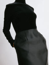 Immaculate Vegan - Albaray Velvet & Taffeta Funnel Neck short Dress