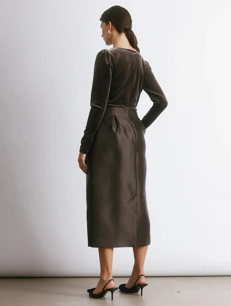 Albaray Velvet & Taffeta Tulip Dress