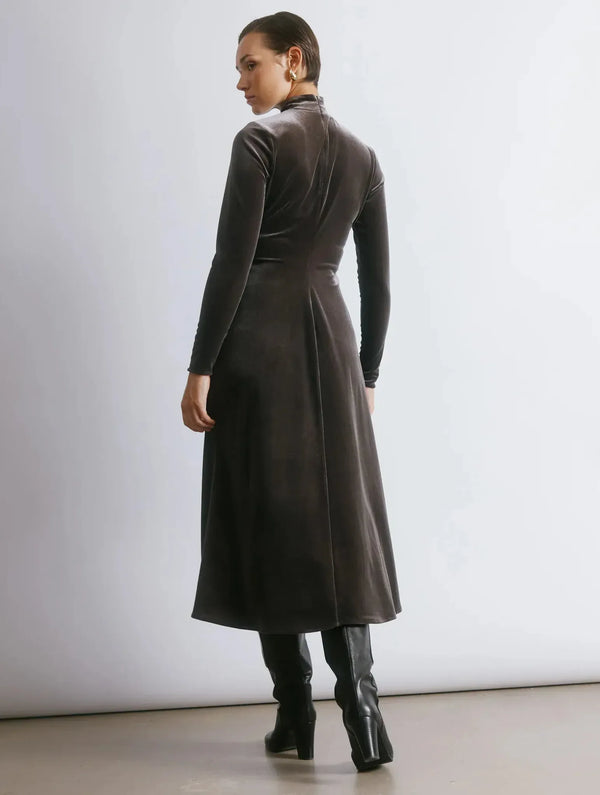 Albaray Velvet Funnel Neck Maxi Dress