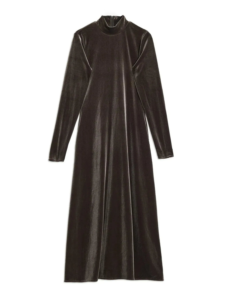 Albaray Velvet Funnel Neck Maxi Dress