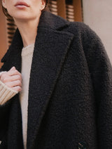 Immaculate Vegan - Albaray Chocolate Curly Double Breasted Coat