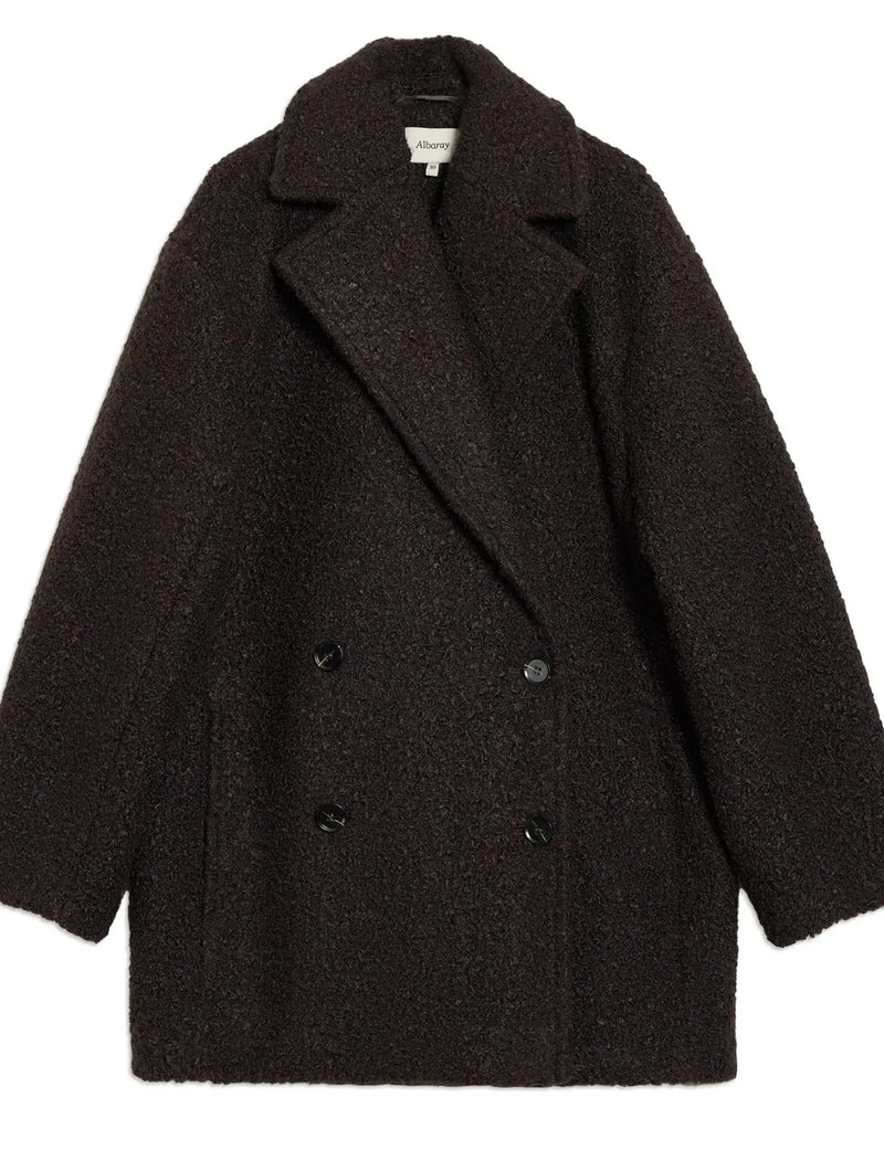 Albaray Chocolate Curly Double Breasted Coat