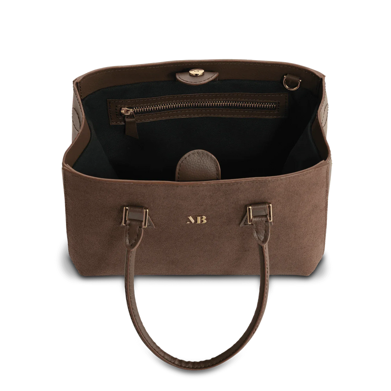 Melina Bucher Bailey Vegan Suede Tote Bag | Coffee