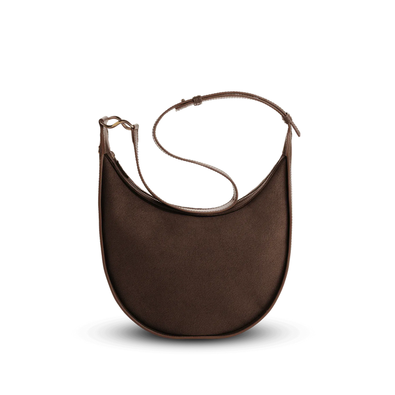 Melina Bucher Loulou Vegan Suede Shoulder Bag | Coffee Coffee