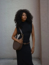 Immaculate Vegan - Melina Bucher Loulou Vegan Suede Shoulder Bag | Coffee Coffee