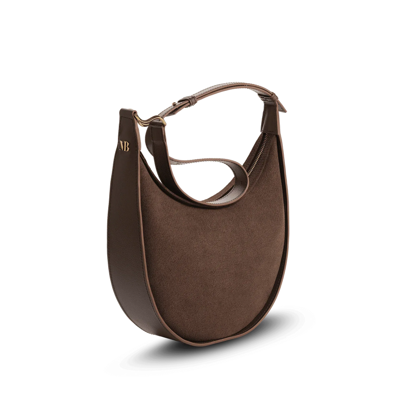 Melina Bucher Loulou Vegan Suede Shoulder Bag | Coffee Coffee