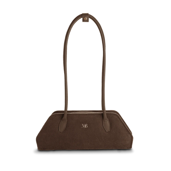 Melina Bucher Tessa Vegan Suede Shoulder Bag | Coffee Coffee