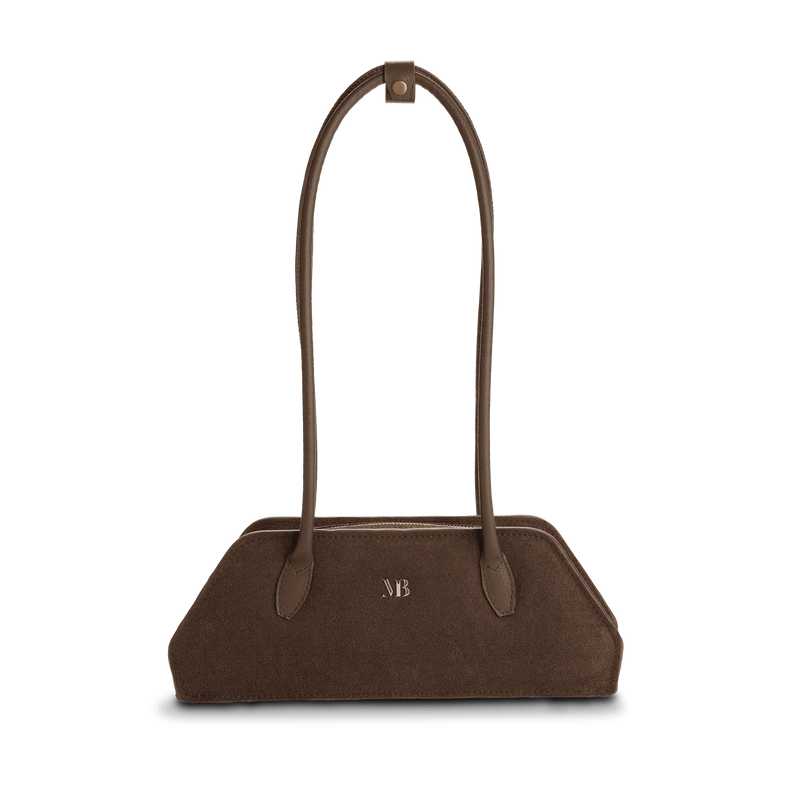 Melina Bucher Tessa Vegan Suede Shoulder Bag | Coffee Coffee