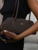 Immaculate Vegan - Melina Bucher Tessa Vegan Suede Shoulder Bag | Coffee Coffee