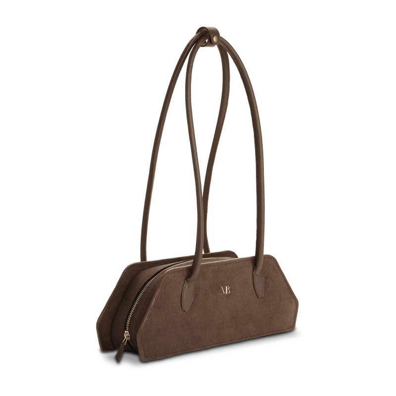 Melina Bucher Tessa Vegan Suede Shoulder Bag | Coffee Coffee