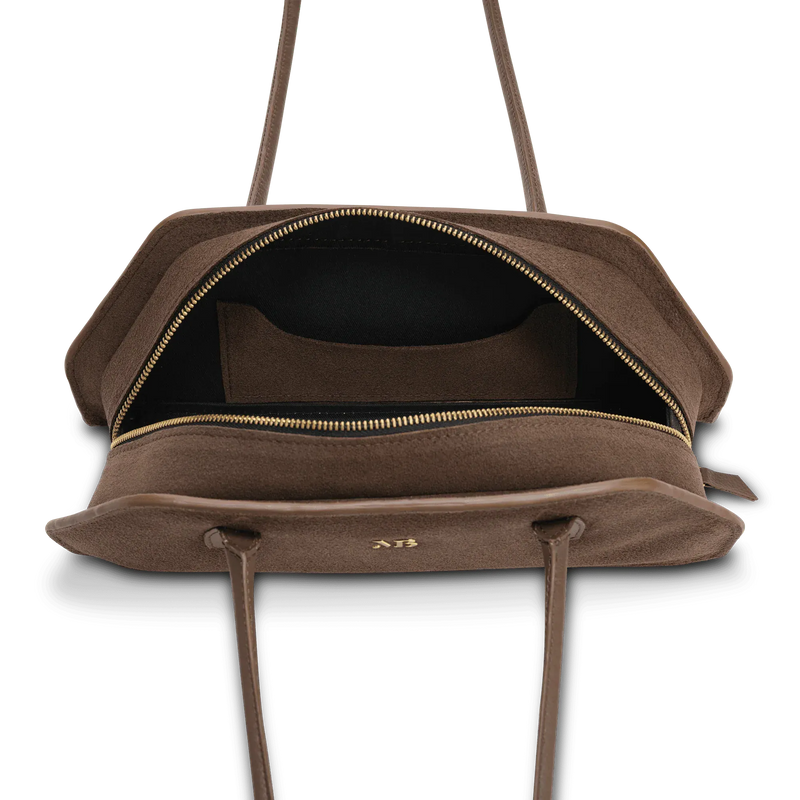 Melina Bucher Tessa Vegan Suede Shoulder Bag | Coffee Coffee