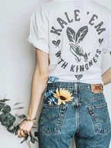 Immaculate Vegan - Plant Faced Clothing Kale 'Em With Kindness - White T-Shirt