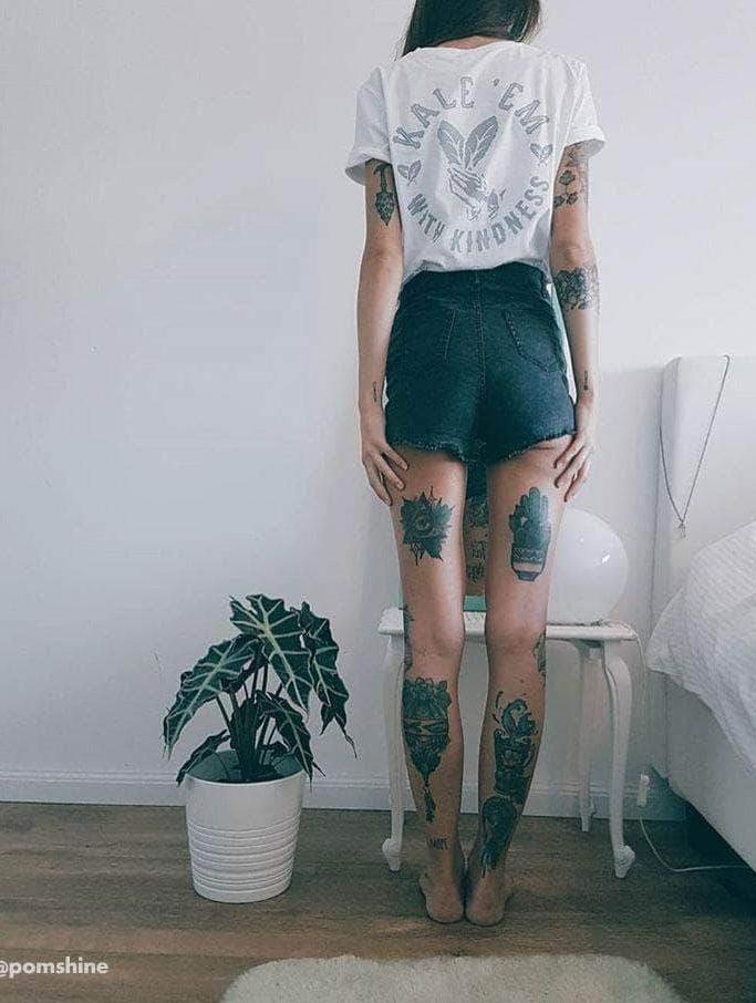 Plant Faced Clothing Kale 'Em With Kindness - White T-Shirt