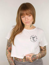 Immaculate Vegan - Plant Faced Clothing Kale 'Em With Kindness - White Crop Top S