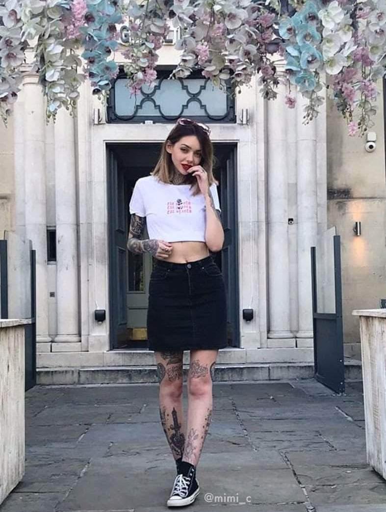 Plant Faced Clothing Eat Plants Goth Roses - White Crop Top