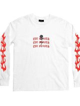 Immaculate Vegan - Plant Faced Clothing Eat Plants Goth Flames - Long Sleeve - White XS