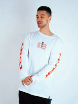 Immaculate Vegan - Plant Faced Clothing Eat Plants Goth Flames - Long Sleeve - White