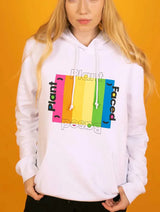 Immaculate Vegan - Plant Faced Clothing Plant Based Rainbow Hoodie - White