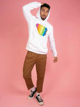 Immaculate Vegan - Plant Faced Clothing Plant Based Rainbow Hoodie - White