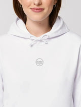 Immaculate Vegan - Plant Faced Clothing The Classics Hoodie - Embroidered Logo - Frost White - ORGANIC X RECYCLED