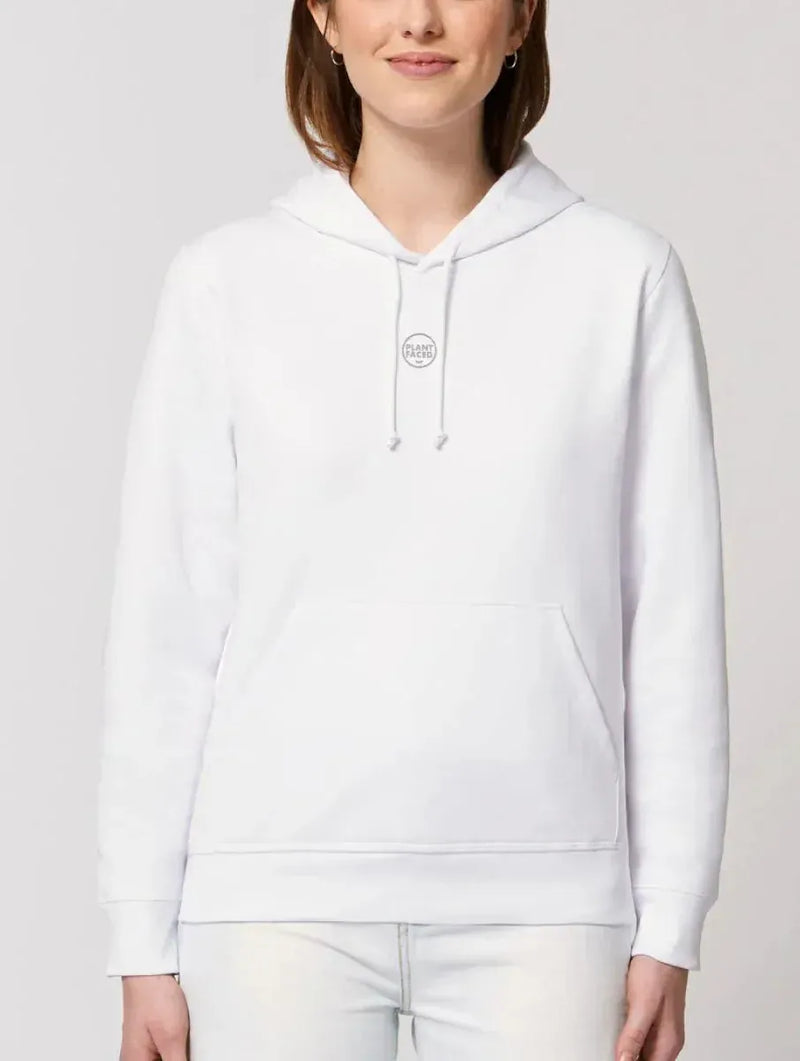 Plant Faced Clothing The Classics Hoodie - Embroidered Logo - Frost White - ORGANIC X RECYCLED