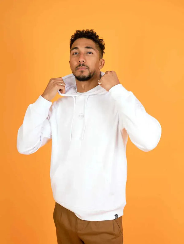 Plant Faced Clothing The Classics Hoodie - Embroidered Logo - Frost White - ORGANIC X RECYCLED