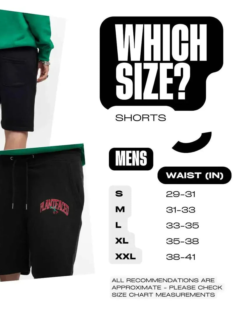 Plant Faced Clothing Unisex Cherry Cotton Jogger Shorts | Black
