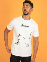 Immaculate Vegan - Plant Faced Clothing Dairy Is Scary Graffiti Collage Print - White T-Shirt