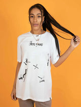 Immaculate Vegan - Plant Faced Clothing Dairy Is Scary Graffiti Collage Print - White T-Shirt