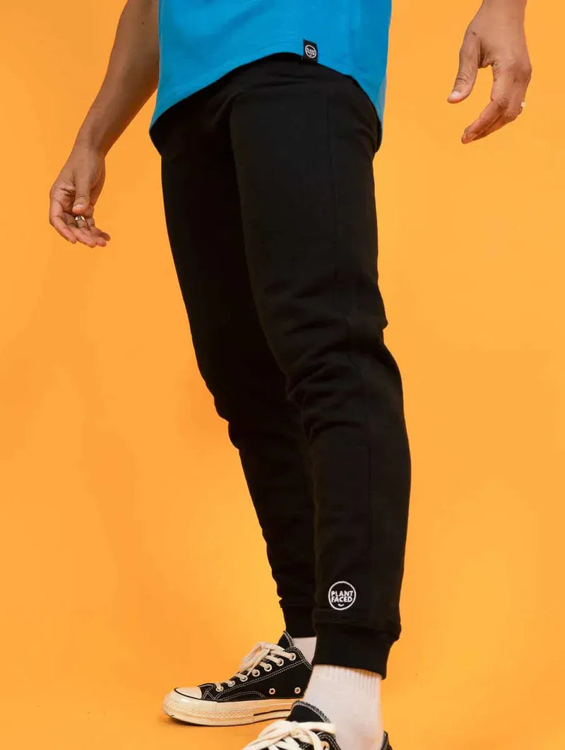 Plant Faced Clothing The Classics Men's Sweatpants - Embroidered Logo - Black - ORGANIC X RECYCLED