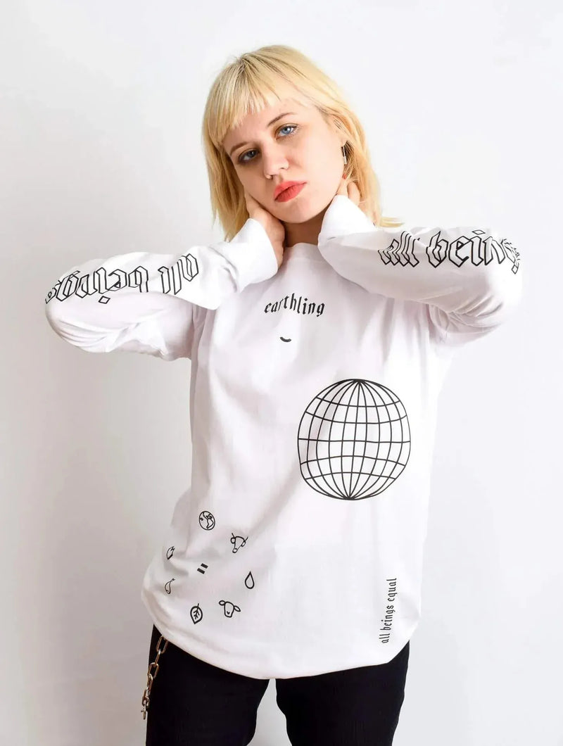 Plant Faced Clothing Earthling Long Sleeve - White