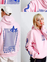 Immaculate Vegan - Plant Faced Clothing Make The Connection Hoodie - Pink x Blue - ORGANIC X RECYCLED