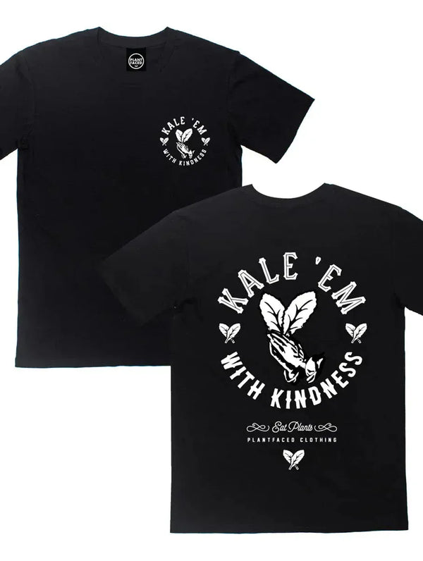 Plant Faced Clothing Kale 'Em With Kindness - Black T-Shirt XS