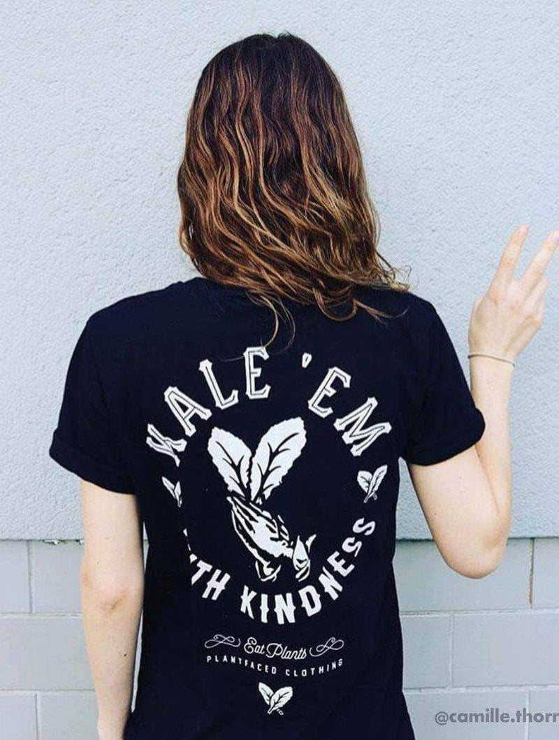 Plant Faced Clothing Kale 'Em With Kindness - Black T-Shirt