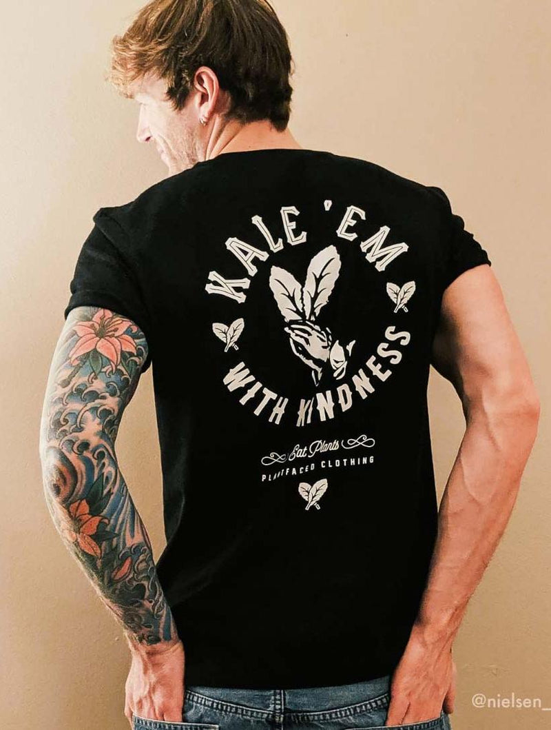 Plant Faced Clothing Kale 'Em With Kindness - Black T-Shirt