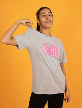 Immaculate Vegan - Plant Faced Clothing Delete Meat - Opal Grey T-Shirt