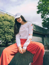 Immaculate Vegan - Plant Faced Clothing Eat Plants Scattered Roses - Long Sleeve - White