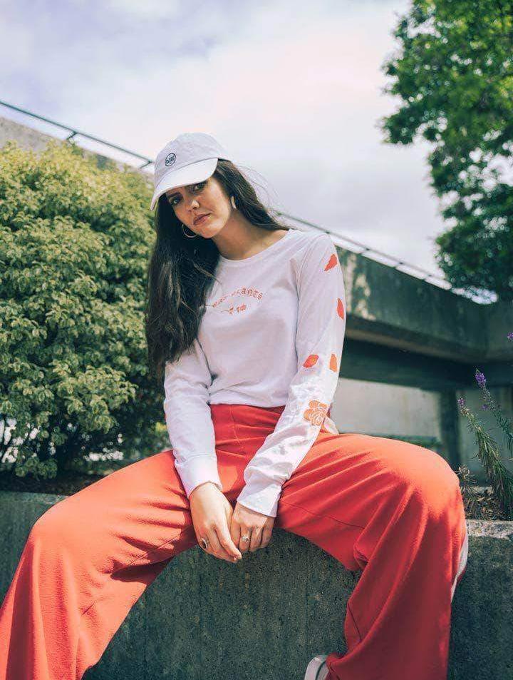 Plant Faced Clothing Eat Plants Scattered Roses - Long Sleeve - White