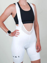 Immaculate Vegan - PLANT ATHLETIC Women's Pro Bib Shorts / White "PLANT"