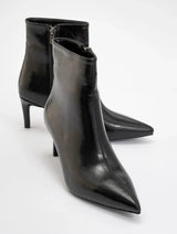 Immaculate Vegan - Prologue Shoes Noya Pointed Toe Slim Heeled Boots | Black