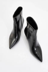 Immaculate Vegan - Prologue Shoes Noya Pointed Toe Slim Heeled Boots | Black