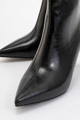 Immaculate Vegan - Prologue Shoes Noya Pointed Toe Slim Heeled Boots | Black