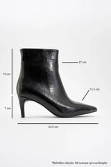 Immaculate Vegan - Prologue Shoes Noya Pointed Toe Slim Heeled Boots | Black