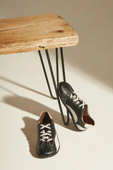 Immaculate Vegan - Agazi Bare 1 Penguin Vegan Plant Leather Barefoot Sneakers | Black & White UK3 / EU36 / US5