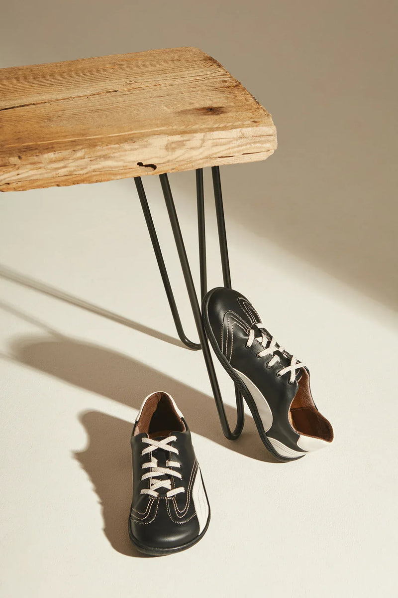 Agazi Bare 1 Penguin Vegan Plant Leather Barefoot Sneakers | Black & White UK3 / EU36 / US5