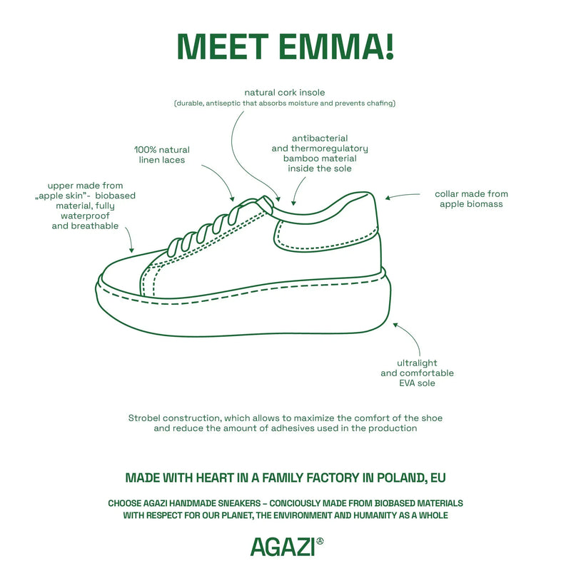 Agazi Emma Vegan Apple Leather Sneakers | Cappucino