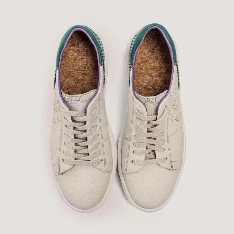 Agazi Jane Vegan Apple & Corn Leather Sneakers | Turquoise