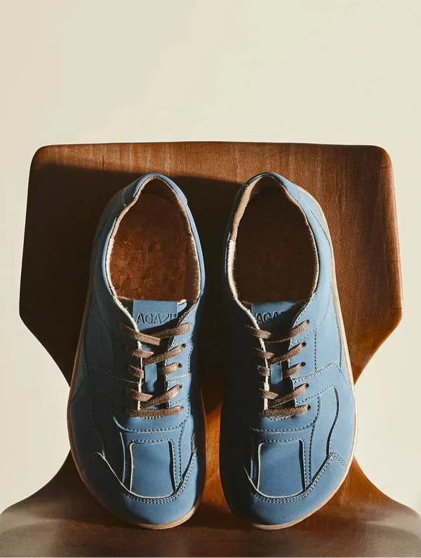 Agazi Bare 2 Ocean Vegan Plant Leather Barefoot Sneakers | Blue UK3 / EU36 / US5